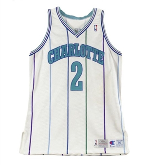 1993-94 Larry Johnson Game Worn and Signed Charlotte Hornets Jersey